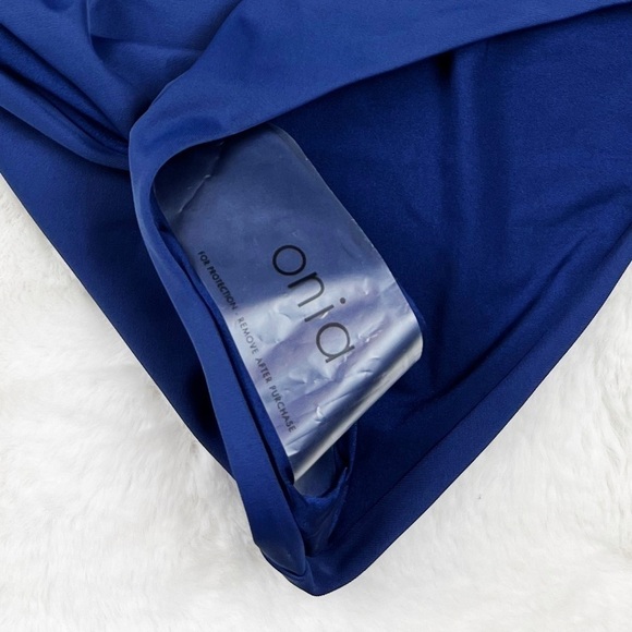 NWT Onia Michelle Tricot Belted One Piece Swimsuit In Navy - Picture 10 of 10